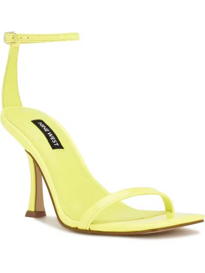 Nine West Yess3 Womens Buckle Dressy Heels In Yellow