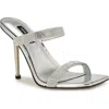 Nine West Women's Yogirl Square Toe Slip-on Dress Sandals In Silver