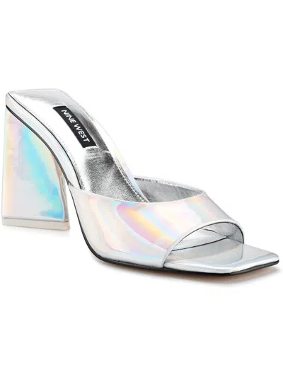 Nine West You Go Womens Slip On Dressy Heels In Silver