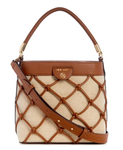 Nine West Zayd Crossbody Bucket Bag In Saddle Tan