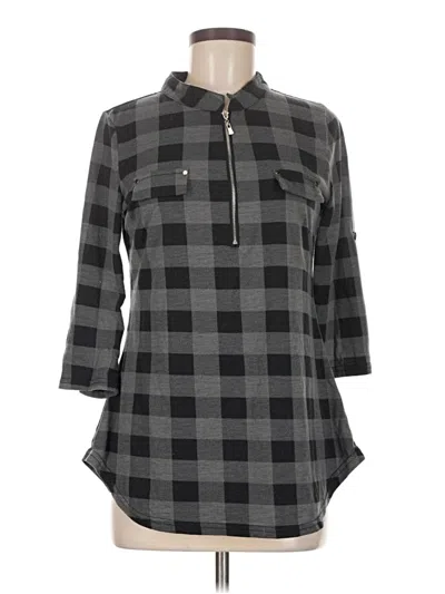 Pre-owned Ninedaily 3/4 Sleeve Button Down Shirt In Gray