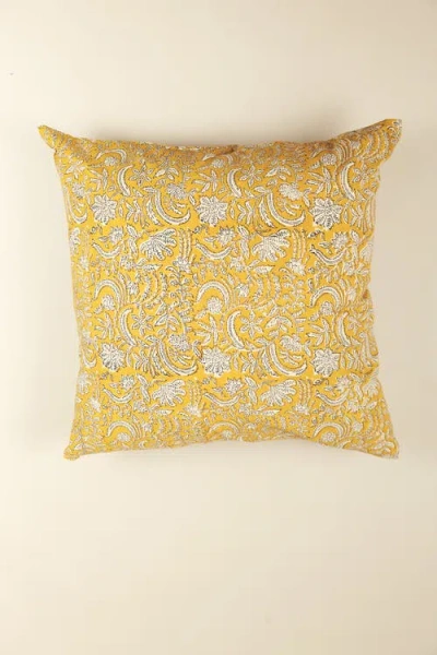 Ninéh Mustard Harmony Hand Block Print Pillow