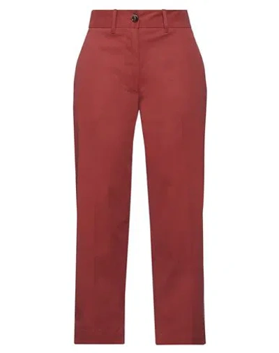 Nine:inthe:morning Nine In The Morning Woman Pants Rust Size 25 Cotton, Elastane In Red