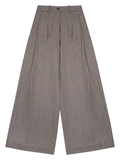 Nine:inthe:morning Women's Fw25 Wool Cashmere Blend Trousers With Stretch In Gray