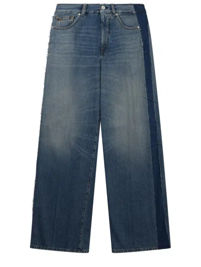 Nine:inthe:morning Trendy Patchwork Trousers For Women In Blue