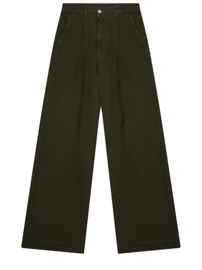 Nine:inthe:morning Women's Cotton Trousers "ottavia" In Green