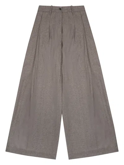 Nine:inthe:morning Women's Fw25 Wool Cashmere Blend Trousers With Stretch In Gray