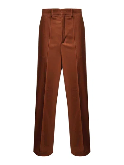 Nineminutes Dakota Suede Trousers In Brown