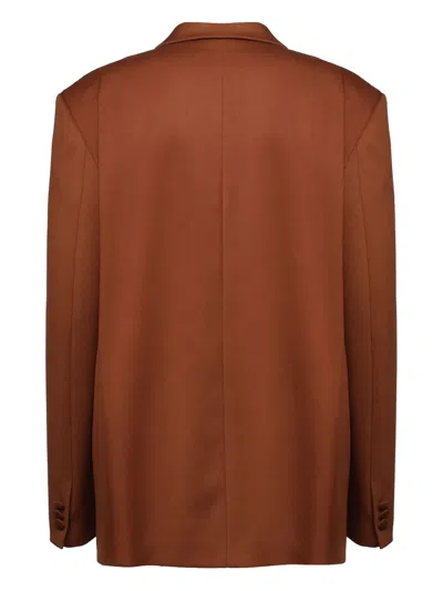 Nineminutes Double-breasted Blazer In Orange
