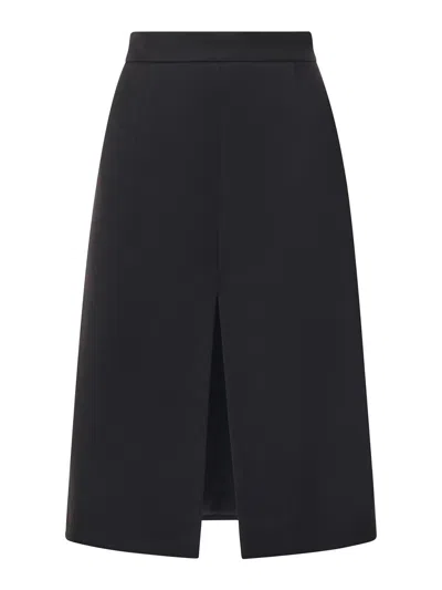 Nineminutes Flannel Pencil Skirt In Black