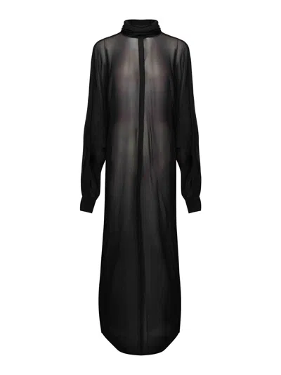 Nineminutes Kim Georgette Longdress In Black