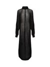 Nineminutes Kim High-neck Wide-sleeve Maxi Dress In Black