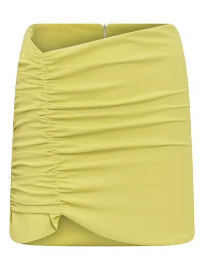 Nineminutes Mini Skirt With Draped Detail In Verde
