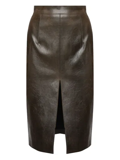 Nineminutes Pencil Vent Midi Skirt