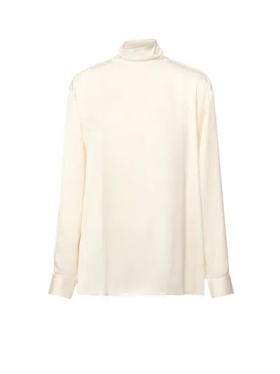 Nineminutes Satin Blouse In White