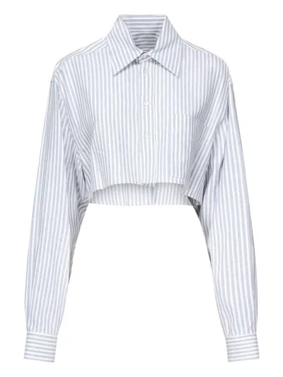 Nineminutes Striped Cropped Shirt