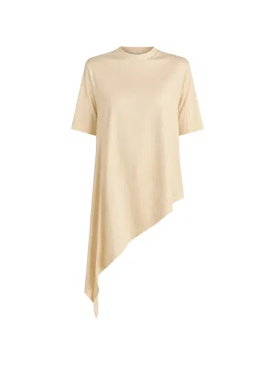 Nineminutes The Amber Asymmetric T-shirt In Neutral