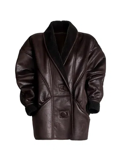 Nineminutes The Classic Shearling Jacket In Brown