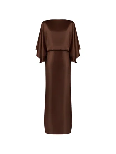 Nineminutes The Macha Cowl-back Dress In Brown