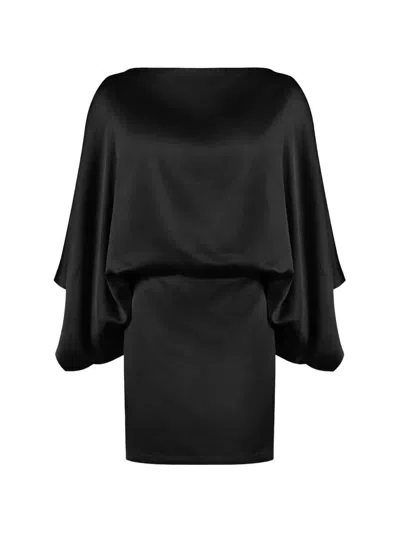 Nineminutes The Macha Draped Mini Dress In Black