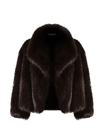 Nineminutes The Marylin 25 Faux-fur Coat In Brown
