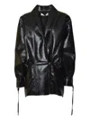 Nineminutes The Virgo Buffalo Faux-leather Coat In Black