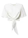 Nineminutes Tie-front Short-sleeve T-shirt In White