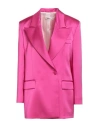 Nineminutes Woman Blazer Fuchsia Size 4 Polyester, Elastane, Viscose In Pink