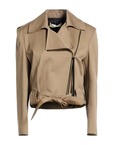 Nineminutes Woman Jacket Sand Size 8 Polyester, Cotton In Brown