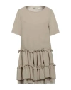 Nineminutes Woman Short Dress Khaki Size 6 Polyester In Beige