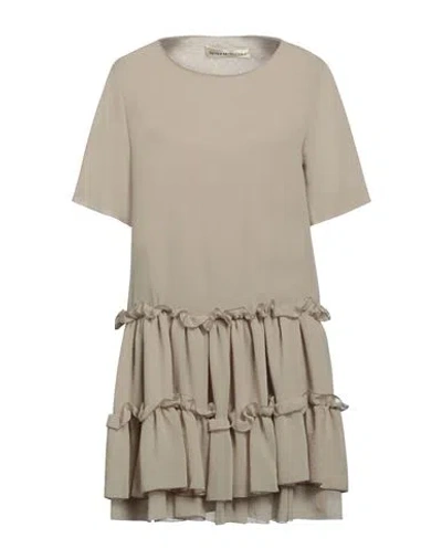 Nineminutes Woman Short Dress Khaki Size 6 Polyester In Beige