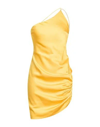 Nineminutes Woman Mini Dress Mandarin Size 4 Polyester, Elastane In Yellow