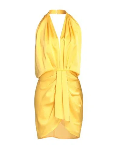 Nineminutes Woman Mini Dress Marigold Size 10 Polyester, Elastane In Yellow