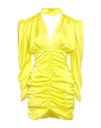 Nineminutes Woman Mini Dress Yellow Size 8 Polyester, Elastane