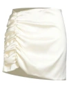 Nineminutes Woman Mini Skirt Cream Size 8 Polyester, Elastane In White