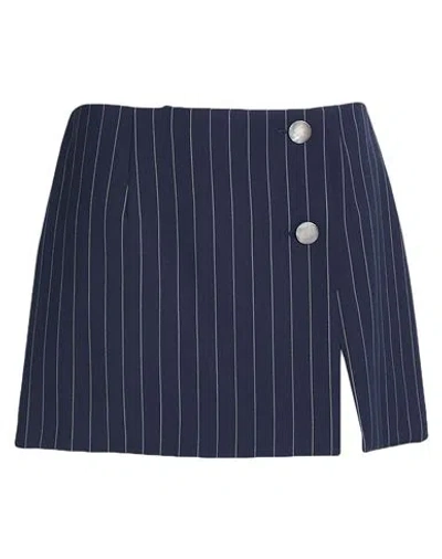 Nineminutes Woman Mini Skirt Midnight Blue Size 6 Polyester, Wool, Elastane