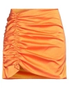 Nineminutes Woman Mini Skirt Orange Size 8 Polyester, Elastane In Orange