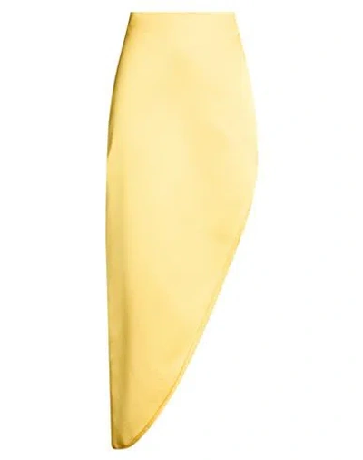 Nineminutes Woman Mini Skirt Yellow Size 8 Polyester, Elastane