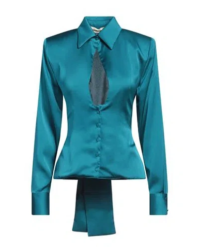 Nineminutes Woman Shirt Azure Size 2 Polyester, Elastane In Blue