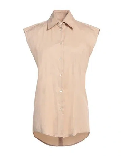 Nineminutes Woman Shirt Sand Size 8 Cotton, Nylon, Elastane In Beige