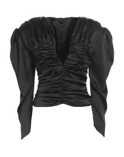 NINEMINUTES NINEMINUTES WOMAN TOP BLACK SIZE 6 POLYESTER, ELASTANE