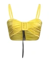 Nineminutes Woman Top Yellow Size 2 Polyester, Elastane In Yellow