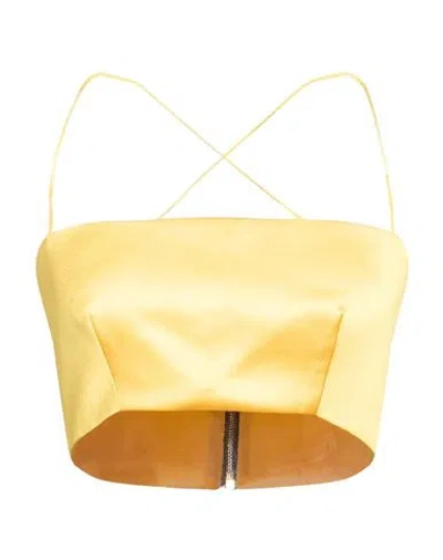 Nineminutes Woman Top Yellow Size 8 Polyester, Elastane