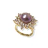 Ninemoo Men's Gold Celestial Bloom Pearl Ring In Gold
