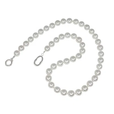 Ninemoo Men's Neutral Elegant Pearl Necklace - White