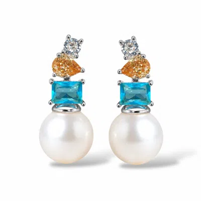 Ninemoo Women's Azure Muse Earrings – Silver In White