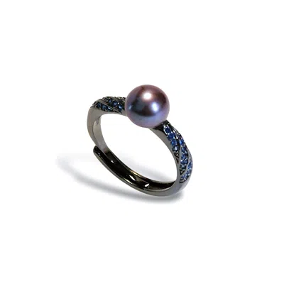 Ninemoo Women's Black Midnight Orbit Ring
