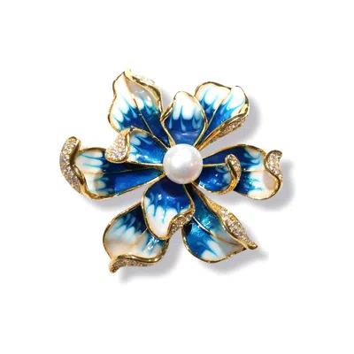Ninemoo Women's Blue Celeste Iris Brooch