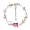 Ninemoo Women's Crystal Bear Pearl Bracelet