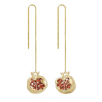 Ninemoo Women's Fruit Threader Earrings - Red